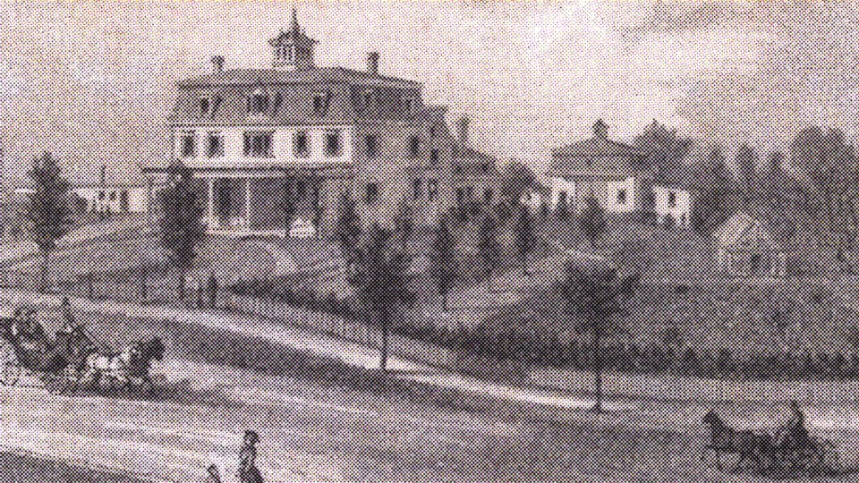 Archival photograph of the old Widow's Bay town center